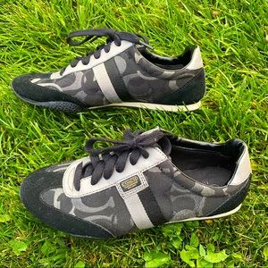 Coach Sneakers Black Gray Soft Fabric Kelson Style